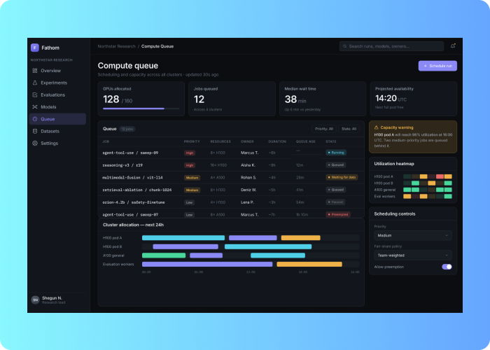 Fathom queue and scheduling state