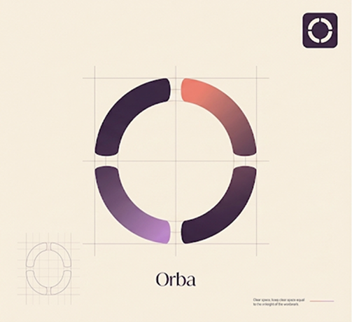 Orba circular mark and monogram construction