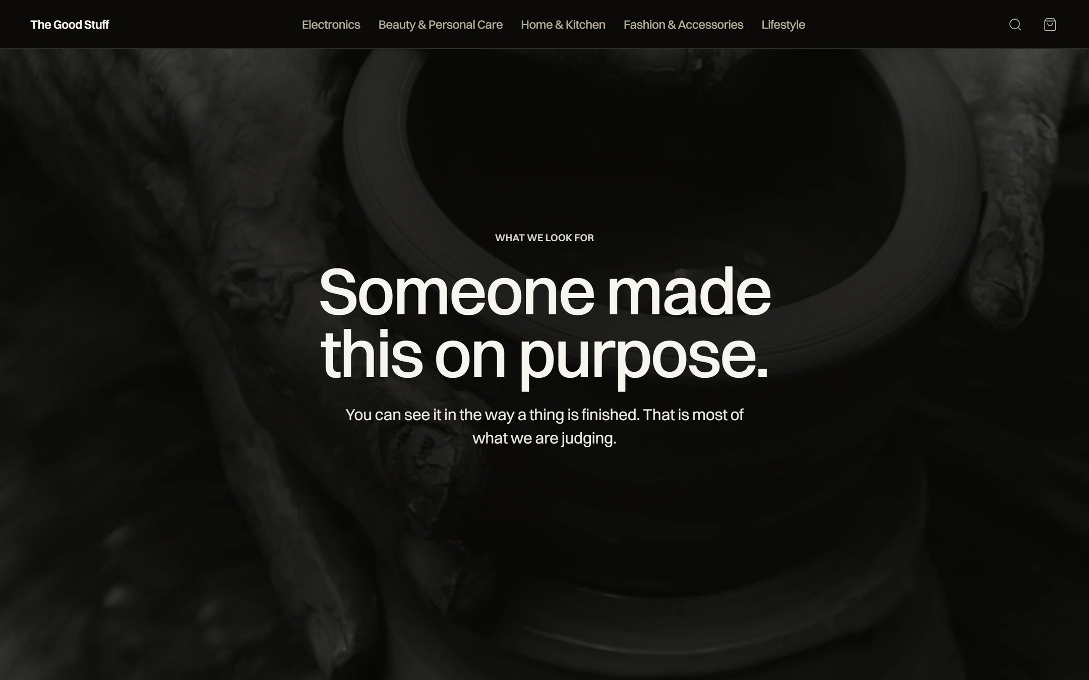 A dark full-screen frame reading Someone made this on purpose